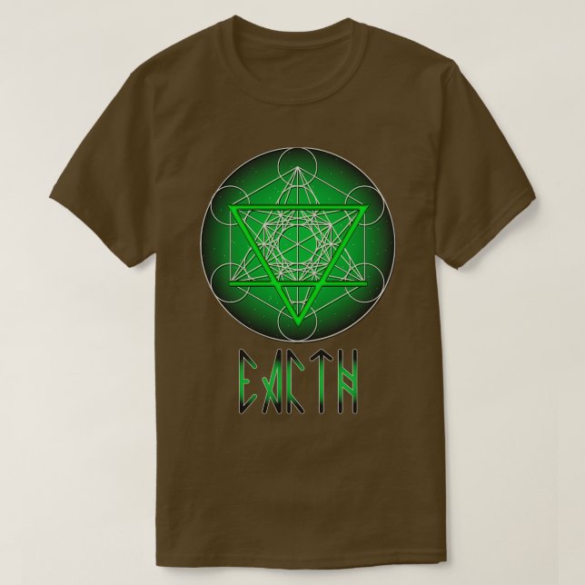 Camiseta Tierra de Elementos Alquímicos Metatron (Frente do Design)