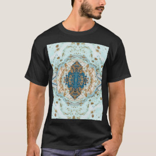 Camiseta Tiffany Dourada: mármore luxuoso sem costura