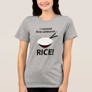 Camiseta Tigela de Arroz Sem Arroz Eu Não Posso Viver 