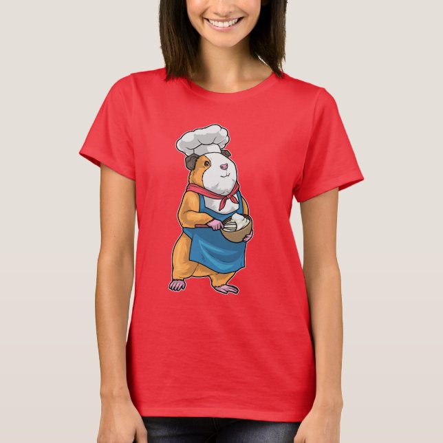 Camiseta Tigela de Chef de porquinho-da-índia Cozinheiro (Frente)