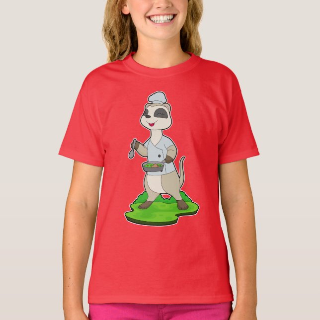 Camiseta Tigela de Chef Suricata Cozinheiro (Frente)