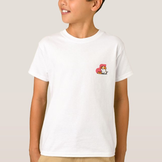 Camiseta Tigela de Jantar do Cachorrinho Filhote (Frente)