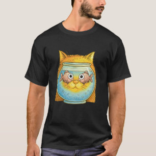 Camiseta Tigela de Peixe de Gato Engraçado, Amante de Gato