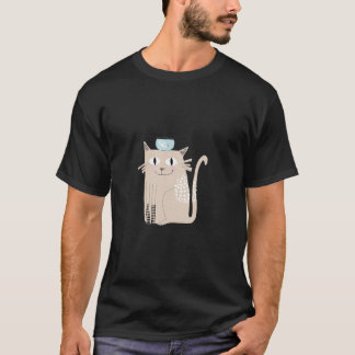 Camiseta Tigela de peixe e gato