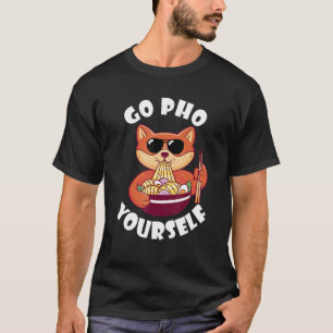 Camiseta Tigela de Pho com Trocadilho de Comida Raposa Comi
