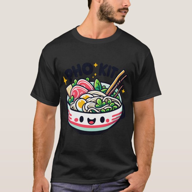 Camiseta Tigela de Pho Kit Cute Sorriso (Frente)