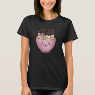 Camiseta Tigela de Ramen Fofa Arte de Comida Japonesa Kawai