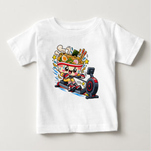 Camiseta Tigela de Ramen Fofo Máquina de Remar Cartoon Fitn