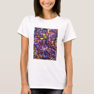Camiseta Tigela de Soco-Arte abstrata ousada e colorida pin