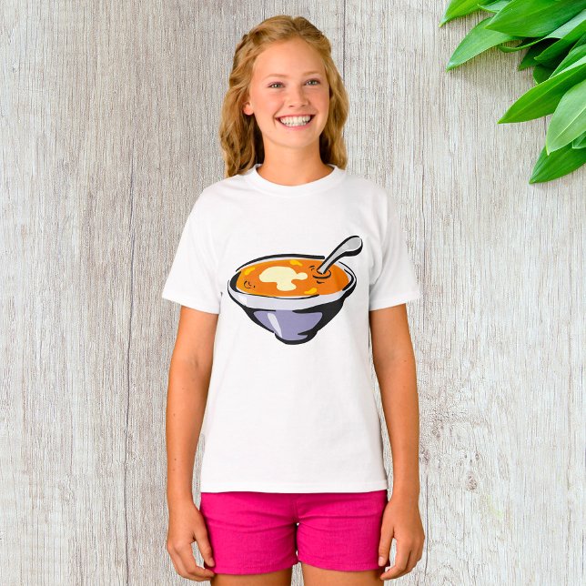 Camiseta Tigela de Sopa de Tomate com Colher (Criador carregado)