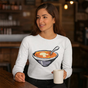 Camiseta Tigela de Sopa de Tomate com Colher