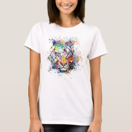 Camiseta Tiger Abstrato art Painting