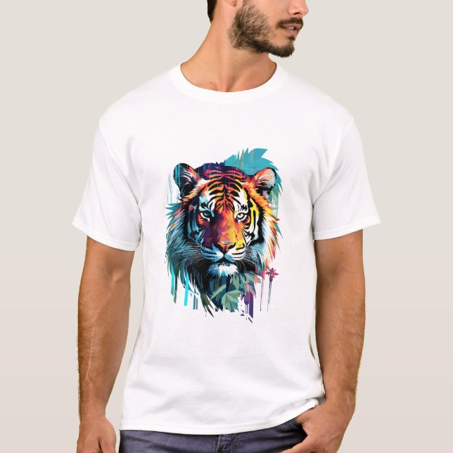 Camiseta Tiger Beast World Predator Wild Art (Frente)