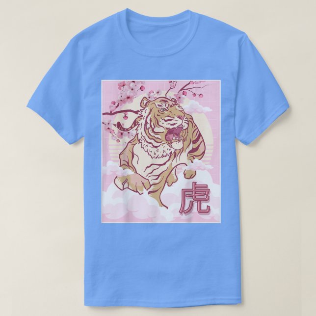 Camiseta Tiger Cherry Blossom - Árvore Sakura Japonesa (Frente do Design)