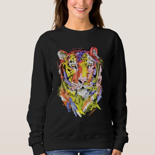 Camiseta Tiger colourful animal art animal lovers (Frente)