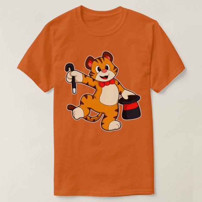Camiseta Tiger como cavalheiro com chapéu (Frente do Design)