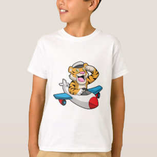 Camiseta Tiger como piloto no avião