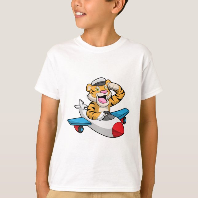 Camiseta Tiger como piloto no avião (Frente)