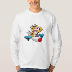 Camiseta Tiger como piloto no avião