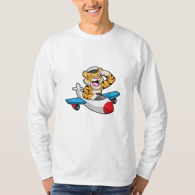 Camiseta Tiger como piloto no avião (Frente)