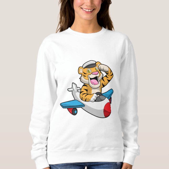 Camiseta Tiger como piloto no avião (Frente)