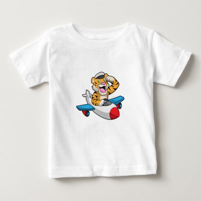 Camiseta Tiger como piloto no avião (Frente)