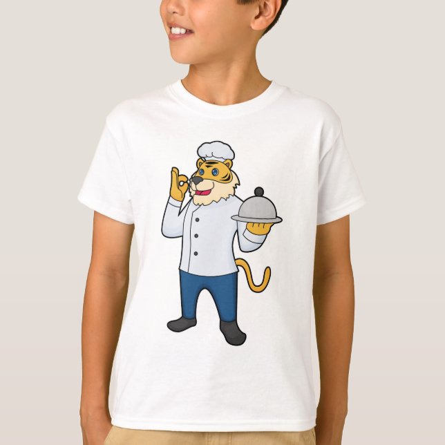 Camiseta Tiger Cook Chef Chapéu (Frente)