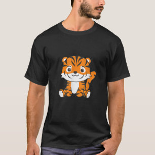 Camiseta Tiger Cute Animal Para Crianças Mananga Tigre