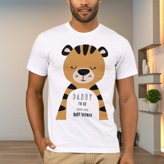 Camiseta Tiger Daddy To Be Neutral Baby Shower 