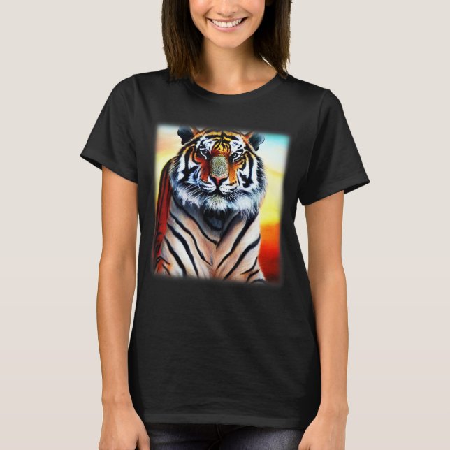 Camiseta Tiger face cabeça grandes felinos marca predadores (Frente)