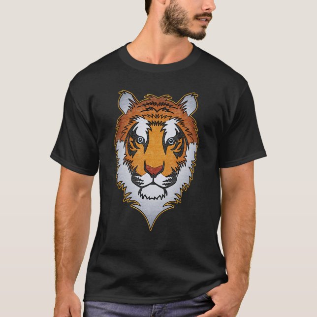 Camiseta Tiger face cabeça grandes felinos marca predadores (Frente)