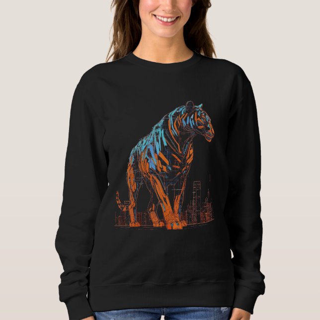 Camiseta Tiger Fantasy Trabalho de arte Architecture Art An (Frente)
