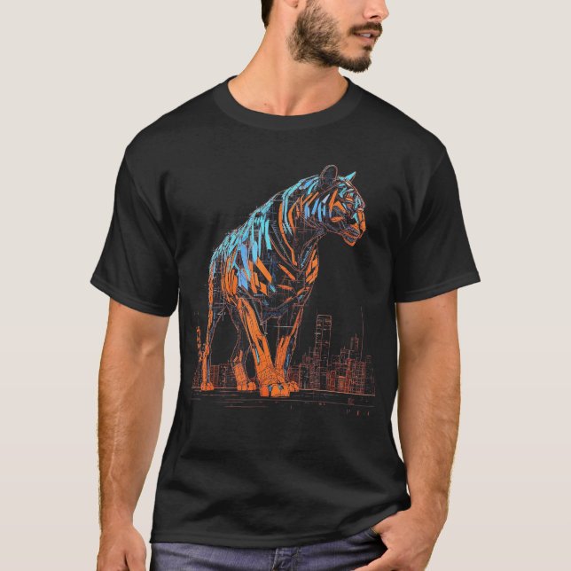 Camiseta Tiger Fantasy Trabalho de arte Architecture Art An (Frente)