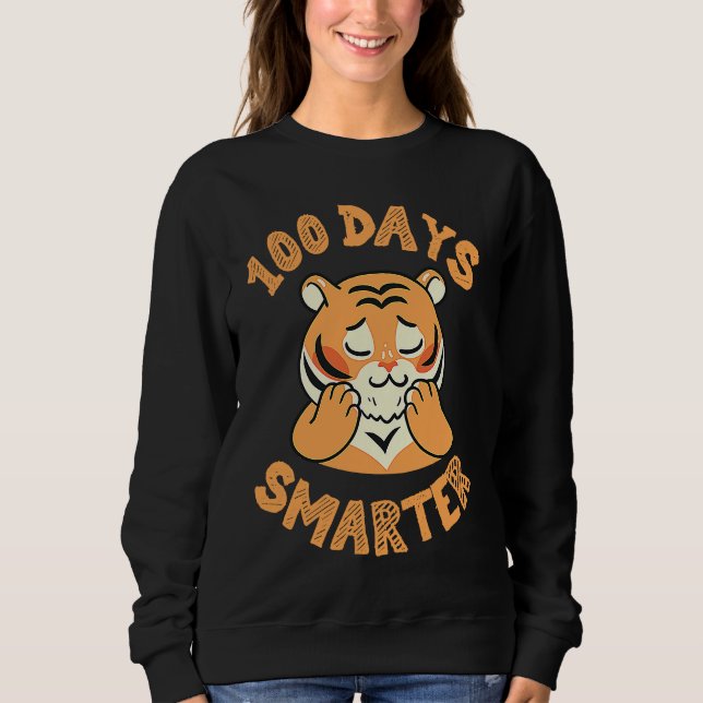 Camiseta tiger for 100th day of school 100 days smarter (Frente)