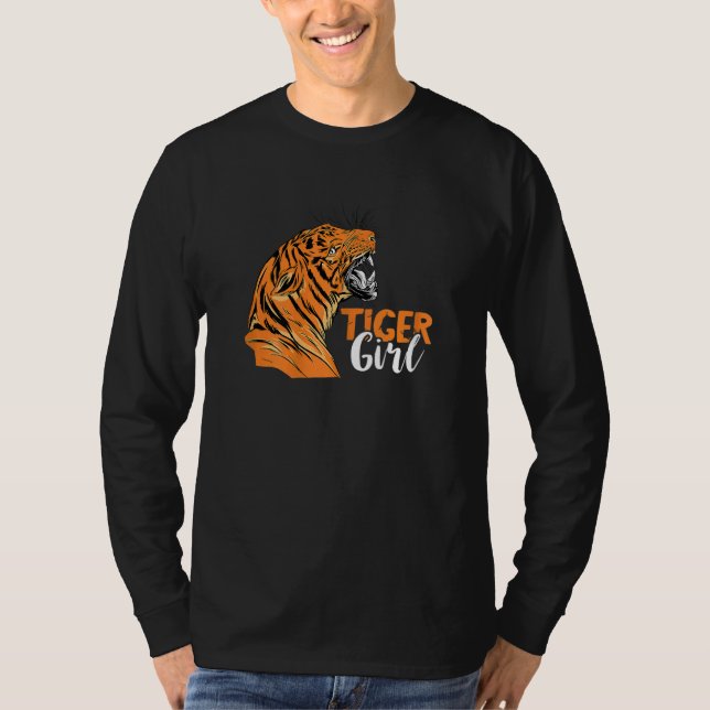 Camiseta Tiger Girl Bengal Tiger Face African Safari Zookee (Frente)
