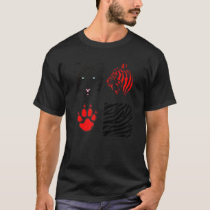 Camiseta Tiger Head Cricut Red Tiger Paw com Animais Selvag