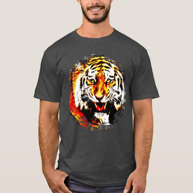 Camiseta Tiger Head Modern Elegant Trendy Modelo (Frente)