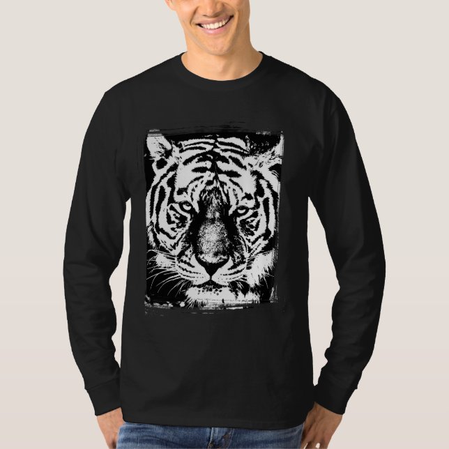 Camiseta Tiger Head Pop Art Elegante Moderno Modelo Basic (Frente)