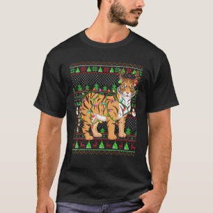 Camiseta Tiger Lover Family Correspondendo no Natal Tigre