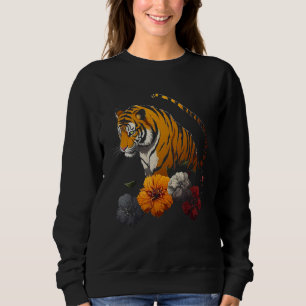 Camiseta Tiger Lover Trabalho de arte Flower Animal Motif T