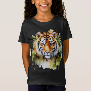 Camiseta Tiger Pastel Flowers Safari Watercolor Savannah