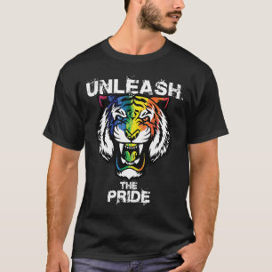 CAMISETA TIGER RAINBOK DESLIGUE O GRÁFICO DE ORGULHO