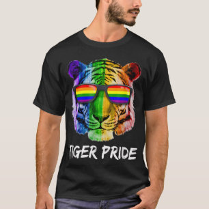 Camiseta Tiger Rainbow Glass Orgulho Selvagem Engraçado LG