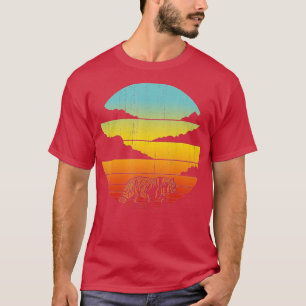 Camiseta Tiger Retro Vintage 60s 70s Sunset Mammal Zoo Anim