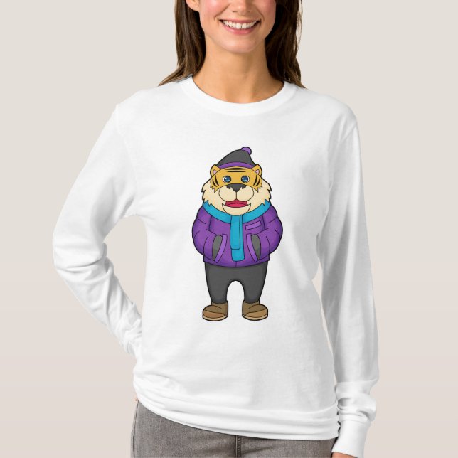 Camiseta Tiger Scarf Beanie (Frente)