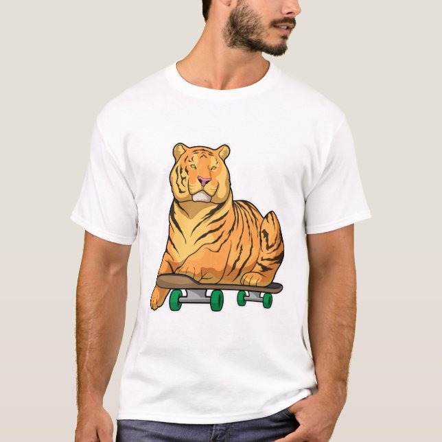 Camiseta Tiger Skater Skateboard (Frente)
