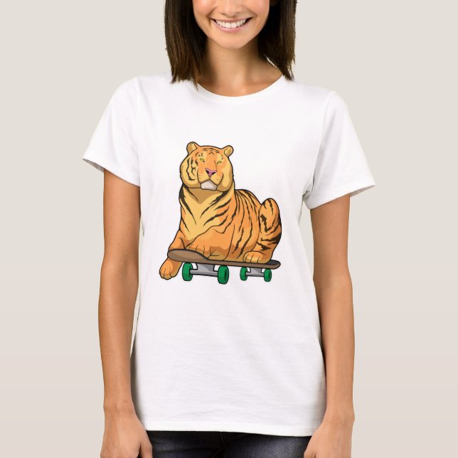 Camiseta Tiger Skater Skateboard (Frente)