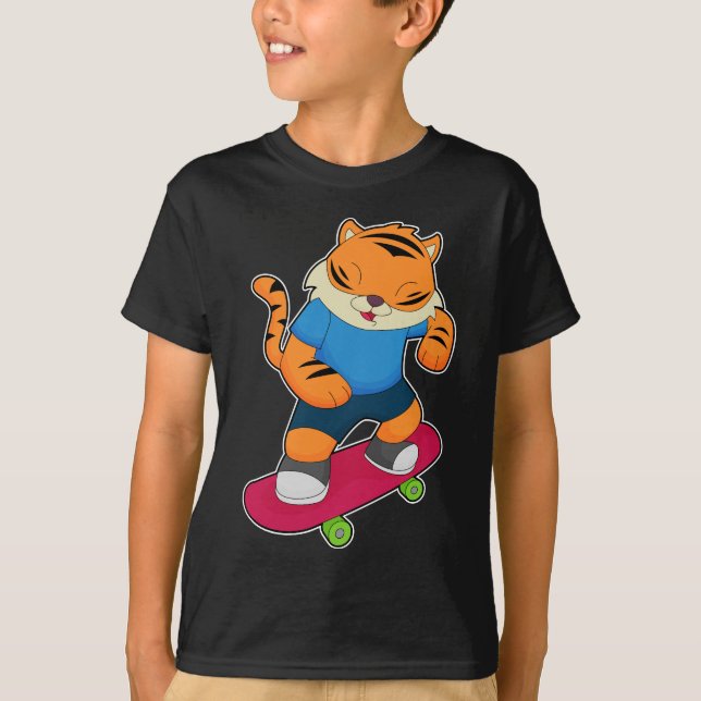 Camiseta Tiger Skater Skateboard (Frente)