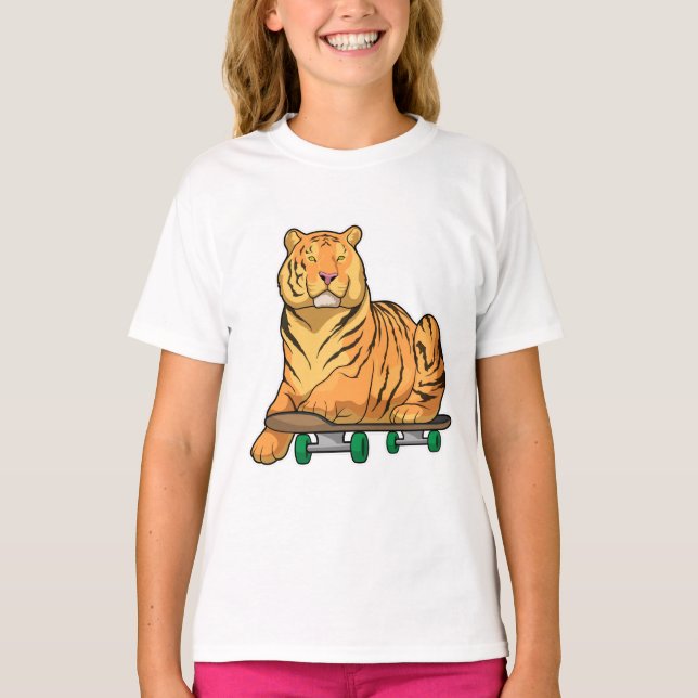 Camiseta Tiger Skater Skateboard (Frente)