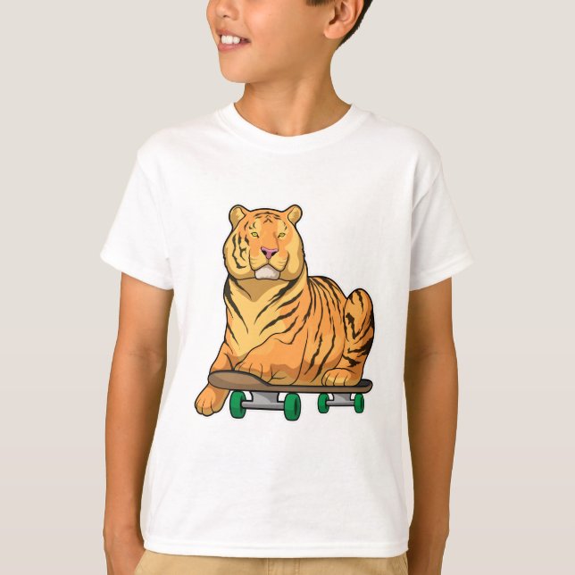 Camiseta Tiger Skater Skateboard (Frente)